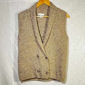 Vintage Compagnie Internationale Express 100% Wool Vest Heather Beige Size: M